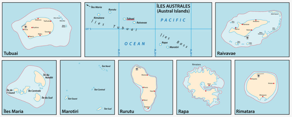 Wyspy Australskie mapa