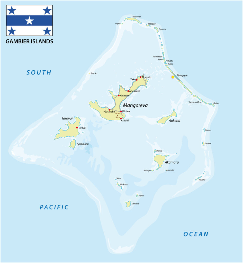 Wyspy Gambiera mapa