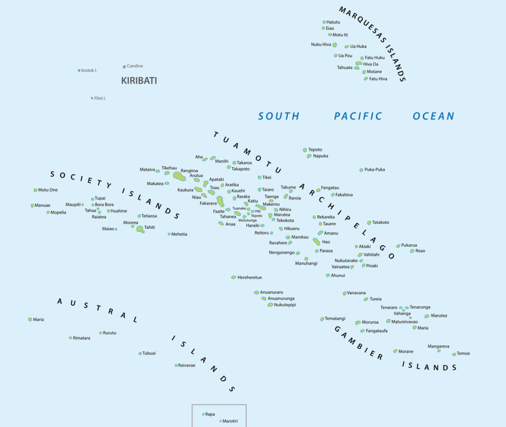 Polinezja Francuska mapa
